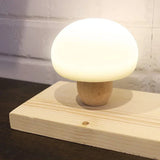 Wooden Base Night Light Mushroom Lamp